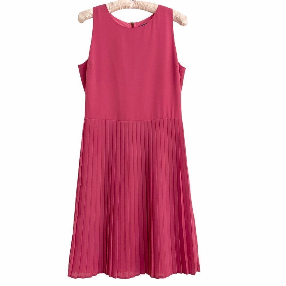 Pim + Larkin Sleeveless Dress Pleated Skirt Pink S